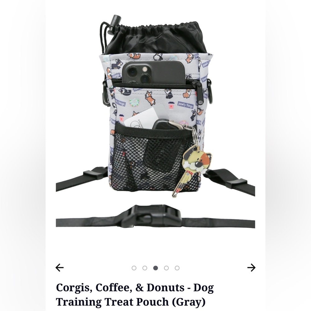 Corgis, Coffee, & Donuts - Dog Training Treat Pouch (Gray)